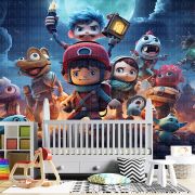 3D kahramanlar çocuk odası poster duvar kağıdı