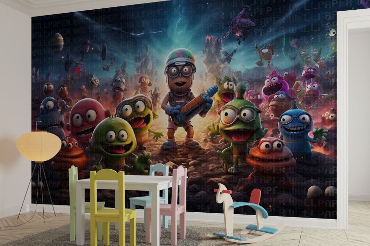 3D macera çocuk odası poster duvar kağıdı