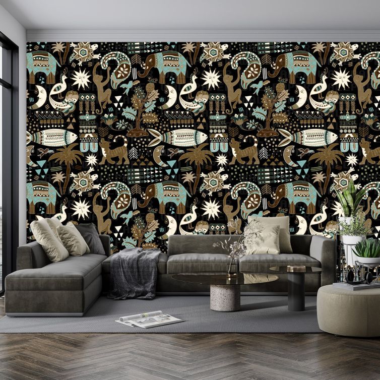 Afrika sanat desenli poster duvar kağıdı