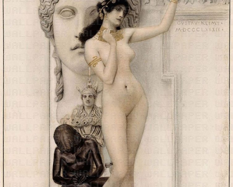 Allegory of Sculpture Gustav Klimt poster duvar kağıdı