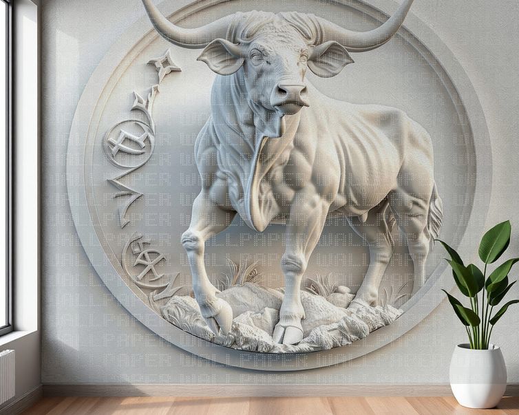 Boğa rölyefi poster duvar kağıdı
