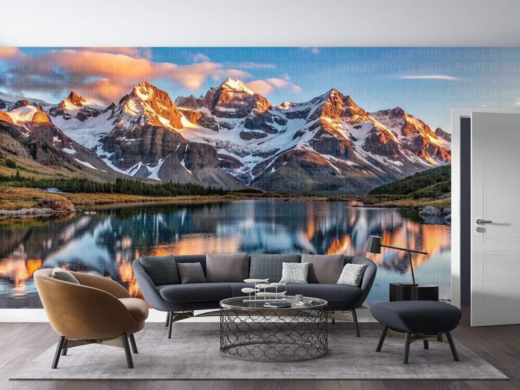 Dağların yansıması poster duvar kağıdı