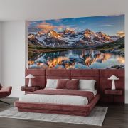 Dağların yansıması poster duvar kağıdı