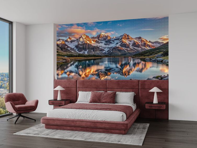 Dağların yansıması poster duvar kağıdı