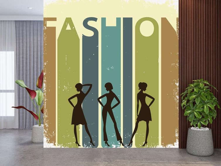 Fashion illüstrasyon poster duvar kağıdı