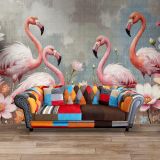 Flamingolar-renkli-çiçekler-04