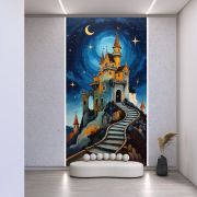 Gece kale yıldızlar poster duvar kağıdı