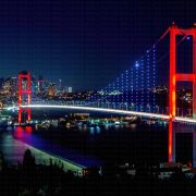 Gece ve İstanbul Boğazı poster duvar kağıdı