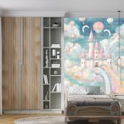 Gökyüzünde kale çocuk odası poster duvar kağıdı