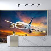 Güneşin ışıkları içinde uçak poster duvar kağıdı