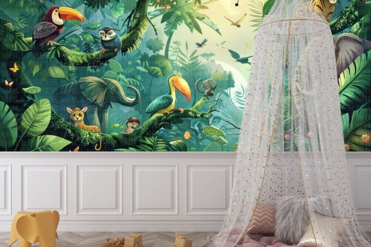 Hayvanların dünyası 02 çocuk odası poster duvar kağıdı