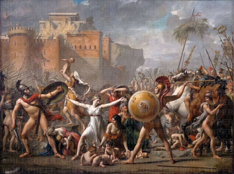 Jacques Louis David Sabineli Kadınlar poster duvar kağıdı