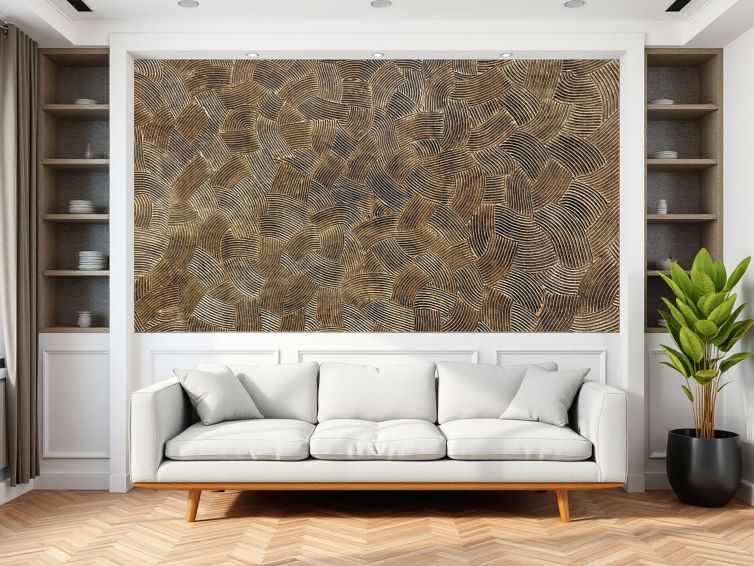 Kahverengi baskı desen poster duvar kağıdı