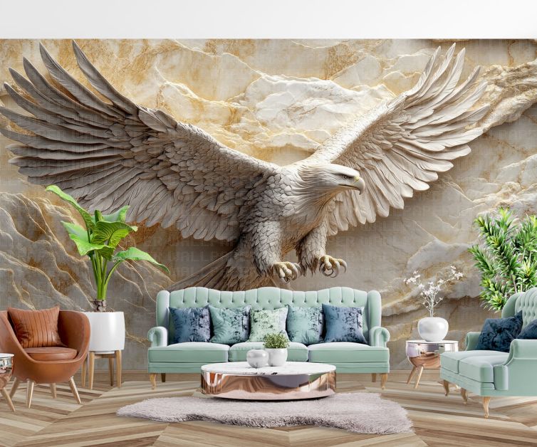 Kartal kondu rölyefi poster duvar kağıdı