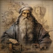 Leonardo da Vinci illüstrasyon poster duvar kağıdı