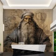 Leonardo da Vinci illüstrasyon poster duvar kağıdı