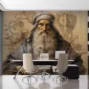 Leonardo da Vinci illüstrasyon poster duvar kağıdı