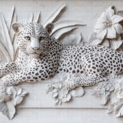 Leopar rölyefi poster duvar kağıdı