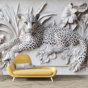 Leopar rölyefi poster duvar kağıdı