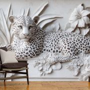 Leopar rölyefi poster duvar kağıdı