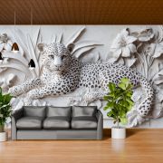 Leopar rölyefi poster duvar kağıdı
