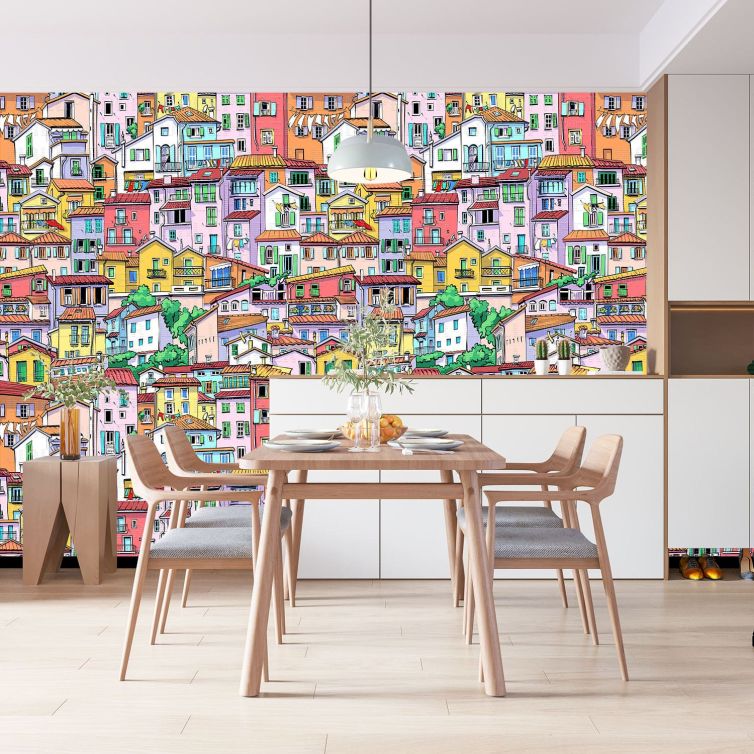 Mahalle desen poster duvar kağıdı