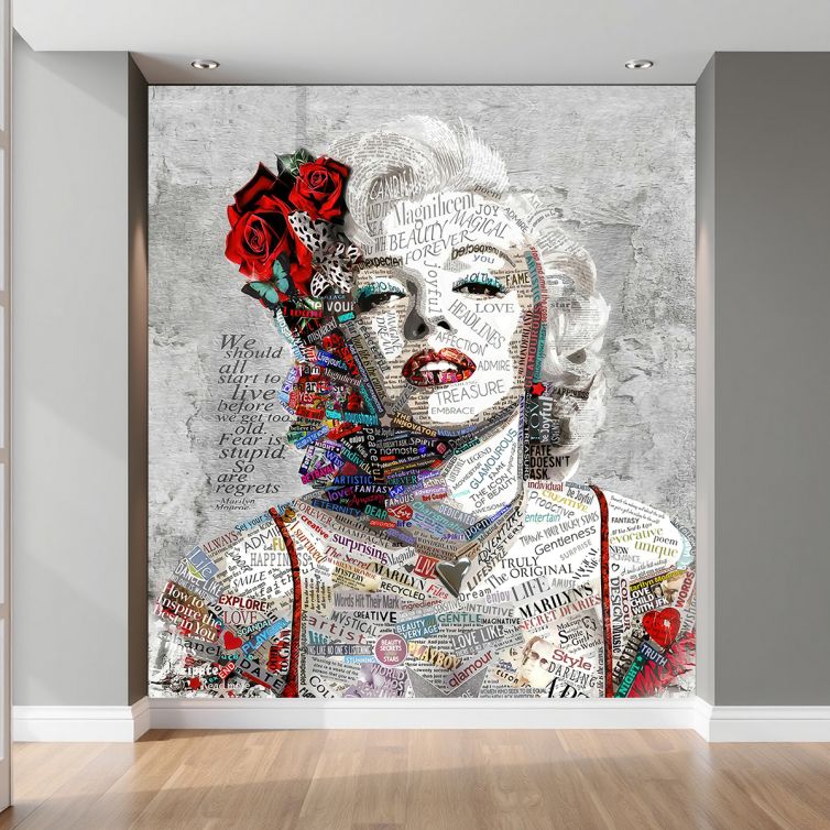 Marilyn Monroe illüstrasyon poster duvar kağıdı