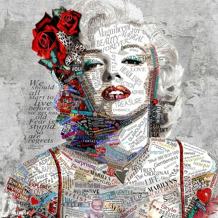 Marilyn Monroe illüstrasyon poster duvar kağıdı