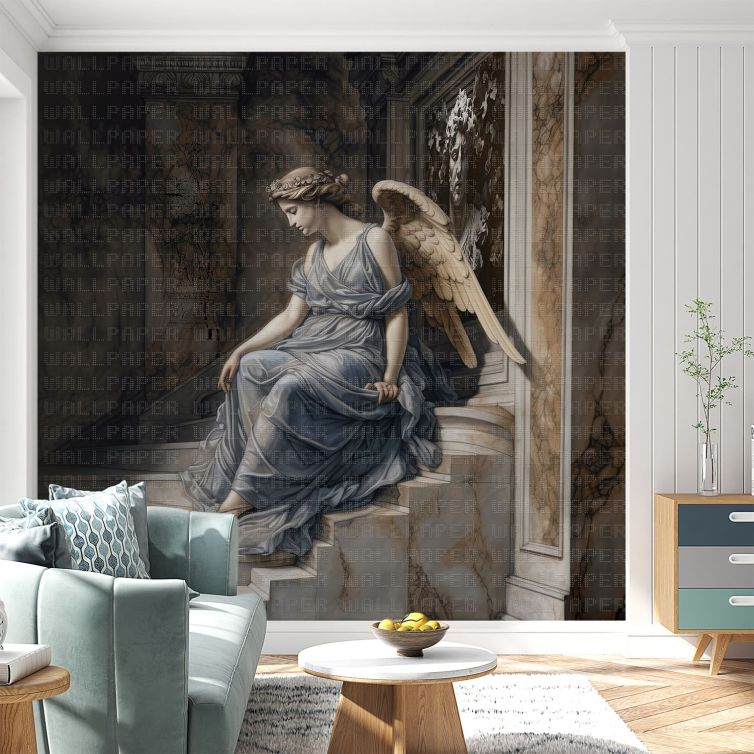 Melek heykeli poster duvar kağıdı