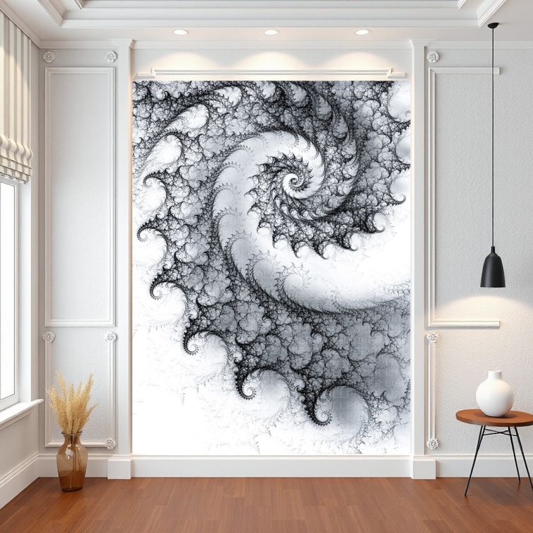 Monokrom spiral poster duvar kağıdı