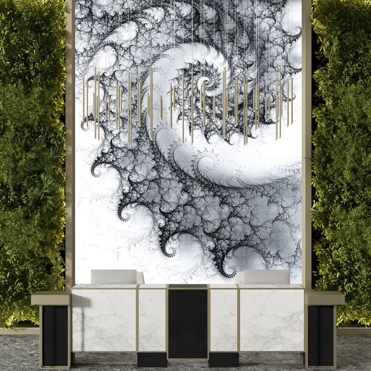 Monokrom spiral poster duvar kağıdı