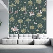 Ormanda atlılar desen poster duvar kağıdı