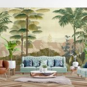 Pastel tonlarda palmiyeler poster duvar kağıdı