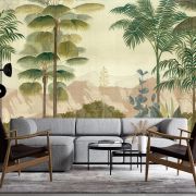 Pastel tonlarda palmiyeler poster duvar kağıdı