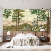 Pastel tonlarda palmiyeler poster duvar kağıdı