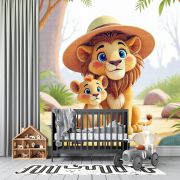 Safaride arslan çocuk odası poster duvar kağıdı