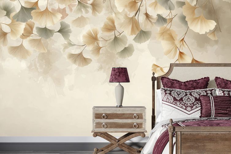 Sallanan pastel rengi yapraklar poster duvar kağıdı