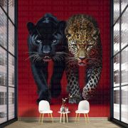 Siyah ve benekli leopar poster duvar kağıdı
