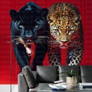 Siyah ve benekli leopar poster duvar kağıdı