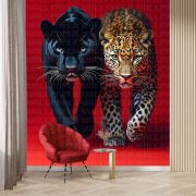Siyah ve benekli leopar poster duvar kağıdı