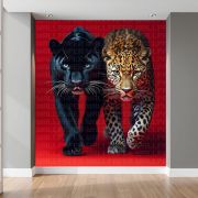 Siyah ve benekli leopar poster duvar kağıdı