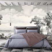 Soft manzara ağaçlar şehir poster duvar kağıdı