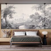 Soft manzara göl köprü poster duvar kağıdı