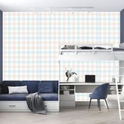 Soft renkli karelerden desen çocuk odası poster duvar kağıdı