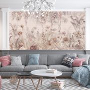 Soft zeminde egzotik çiçekler poster duvar kağıdı