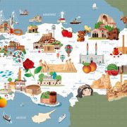 Kültürel Türkiye haritası 1 poster duvar kağıdı