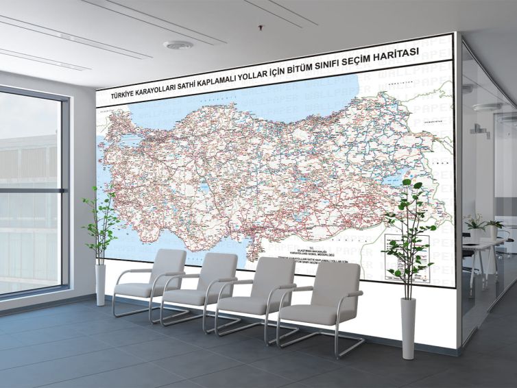 Türkiye karayolları haritası poster duvar kağıdı