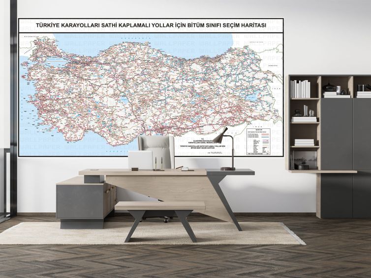 Türkiye karayolları haritası poster duvar kağıdı