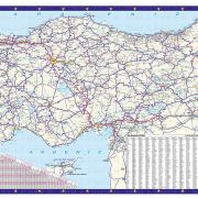 Türkiye turistik karayolları haritası poster duvar kağıdı
