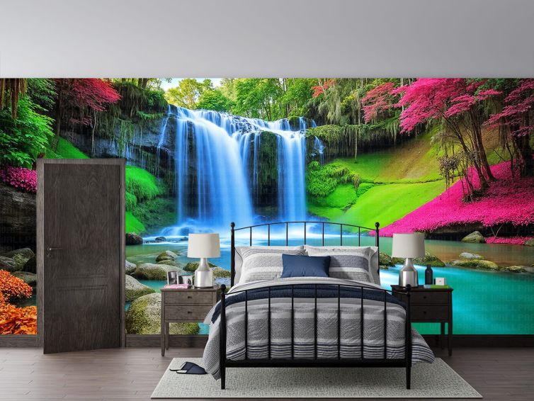 Vibrant renkli şelale poster duvar kağıdı